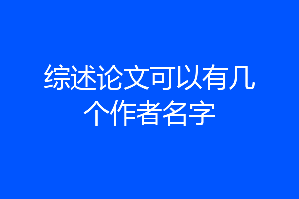 综述论文可以有几个作者名字