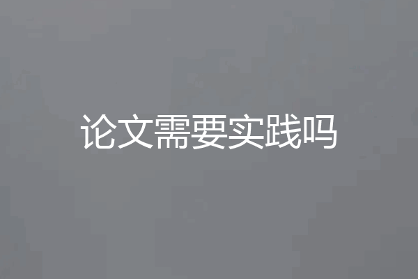 论文需要实践吗