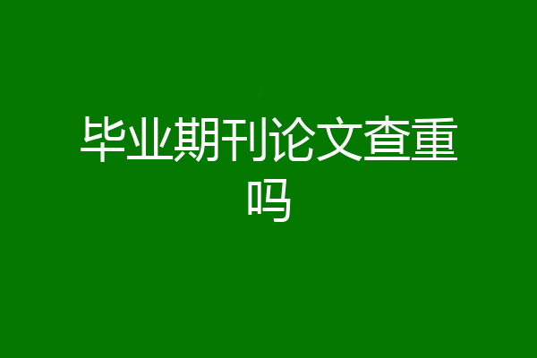 毕业期刊论文查重吗