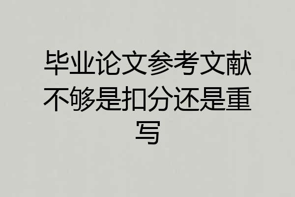 毕业论文参考文献不够是扣分还是重写