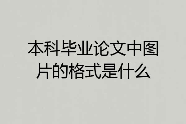 本科毕业论文中图片的格式是什么