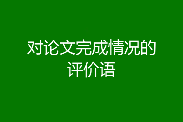 对论文完成情况的评价语
