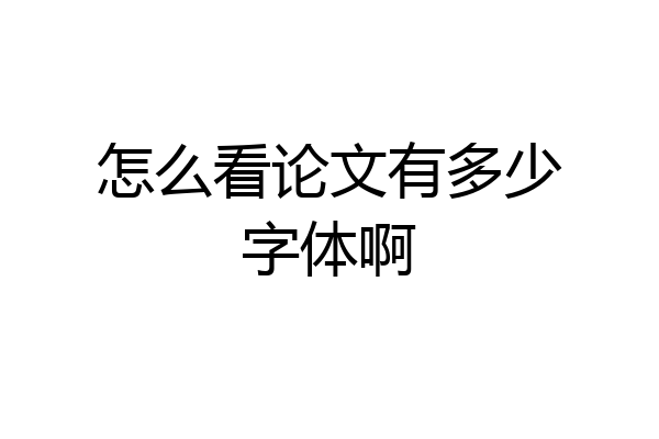 怎么看论文有多少字体啊