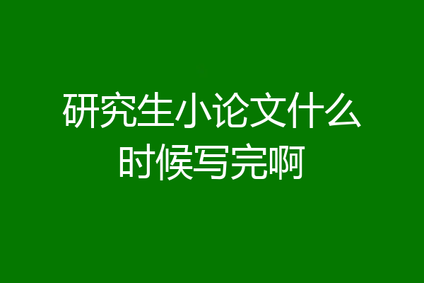 研究生小论文什么时候写完啊