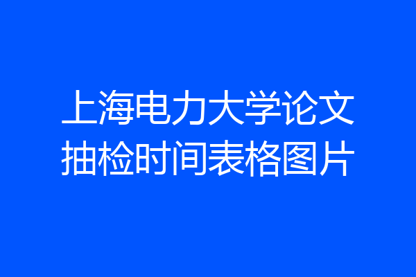 上海电力大学论文抽检时间表格图片
