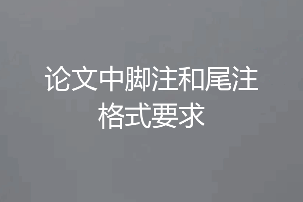 论文中脚注和尾注格式要求