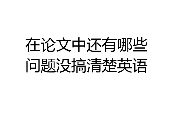 在论文中还有哪些问题没搞清楚英语