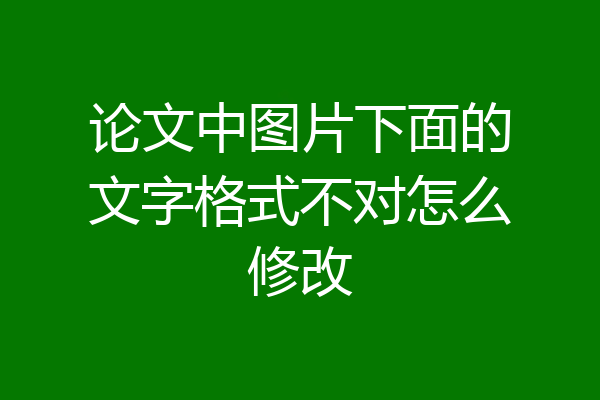论文中图片下面的文字格式不对怎么修改