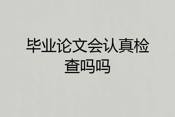 毕业论文会认真检查吗吗