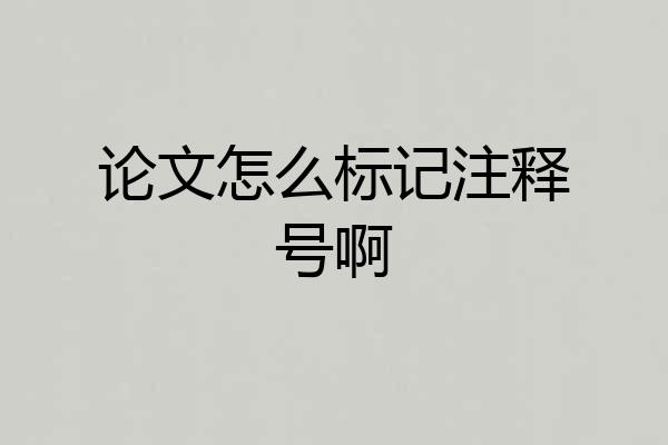 论文怎么标记注释号啊