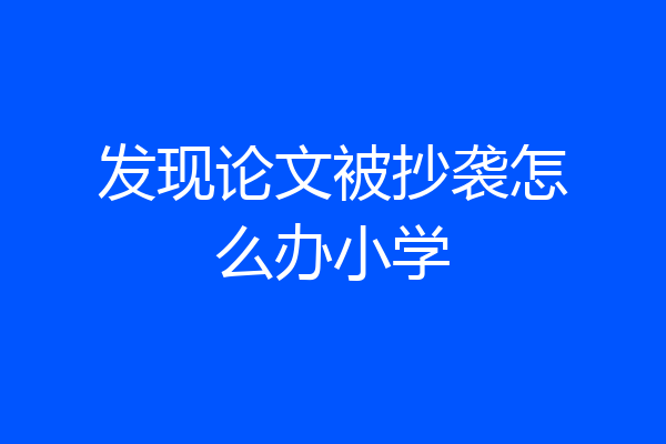 发现论文被抄袭怎么办小学