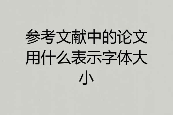 参考文献中的论文用什么表示字体大小