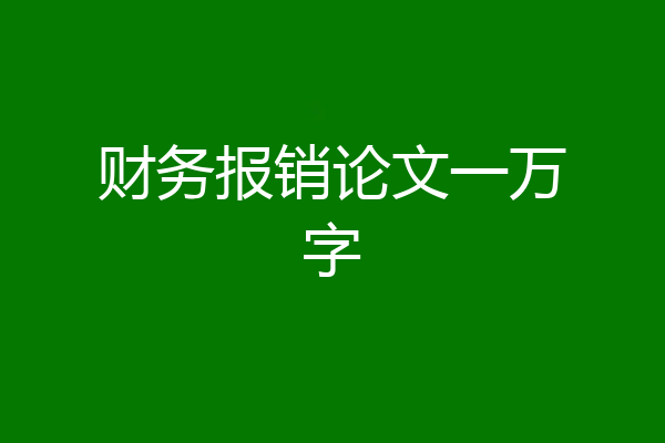 财务报销论文一万字