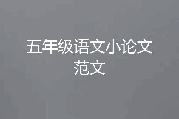 五年级语文小论文范文