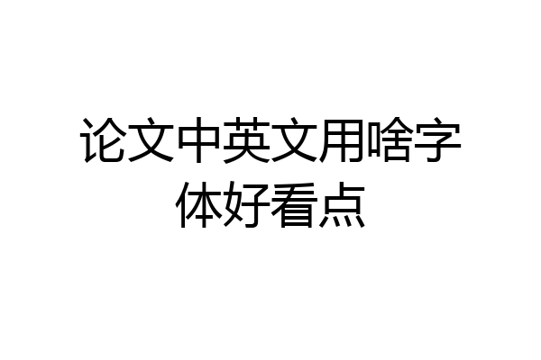 论文中英文用啥字体好看点