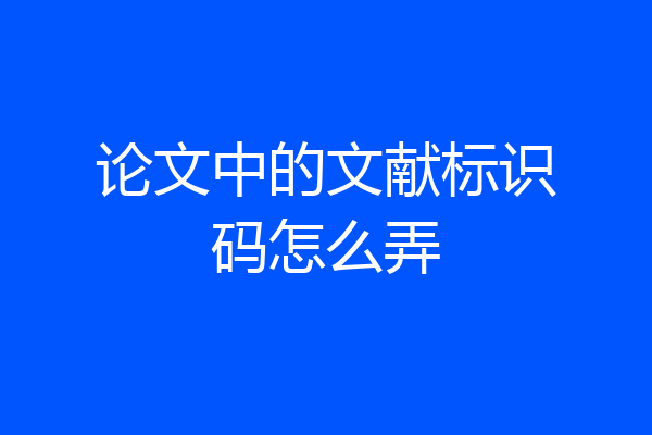 论文中的文献标识码怎么弄