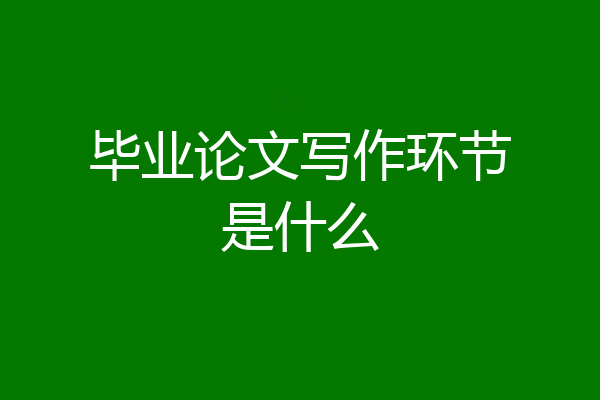 毕业论文写作环节是什么