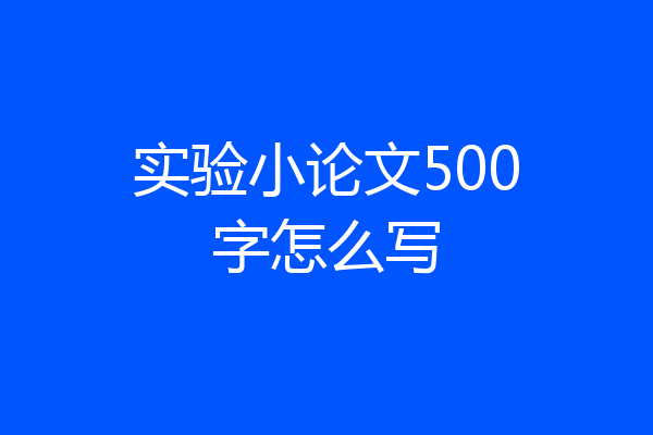 实验小论文500字怎么写
