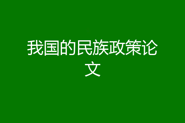 我国的民族政策论文