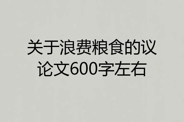 关于浪费粮食的议论文600字左右