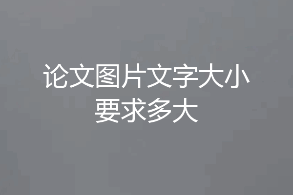 论文图片文字大小要求多大