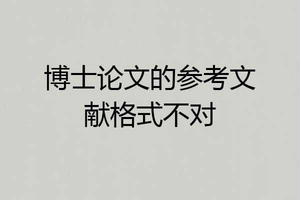 博士论文的参考文献格式不对