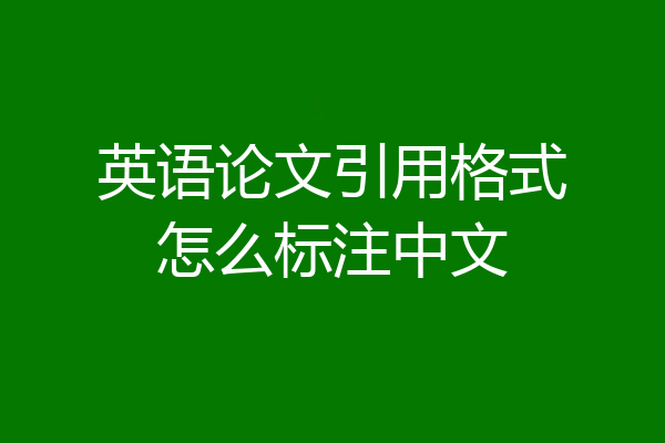 英语论文引用格式怎么标注中文