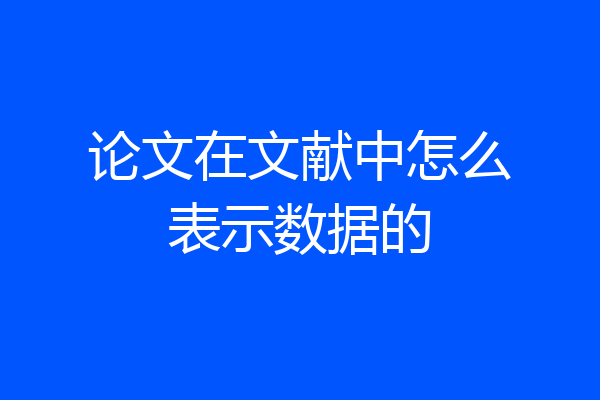 论文在文献中怎么表示数据的