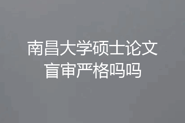 南昌大学硕士论文盲审严格吗吗