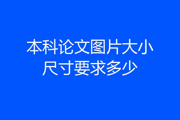 本科论文图片大小尺寸要求多少