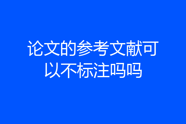 论文的参考文献可以不标注吗吗