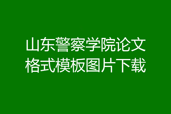 山东警察学院论文格式模板图片下载