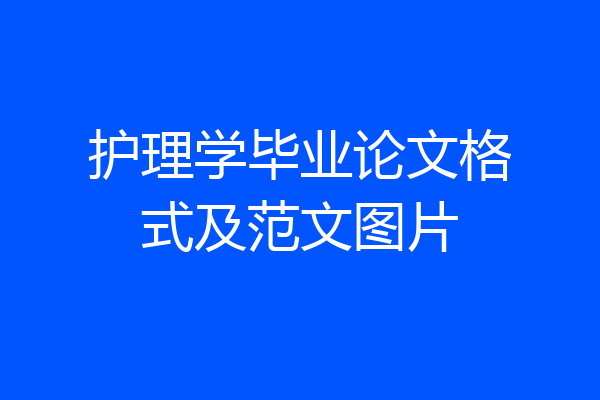 护理学毕业论文格式及范文图片