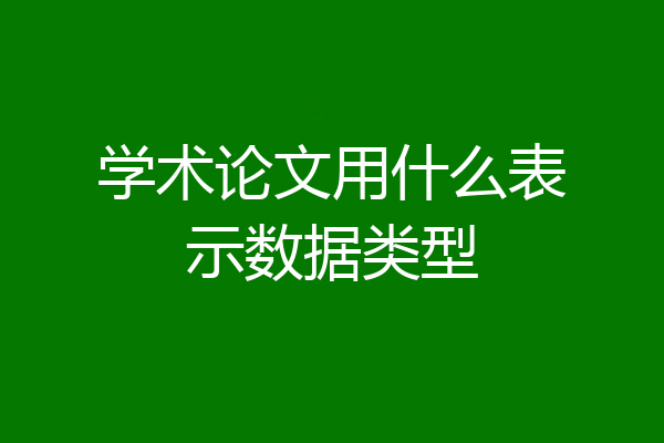 学术论文用什么表示数据类型