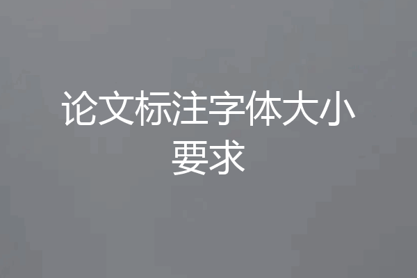 论文标注字体大小要求