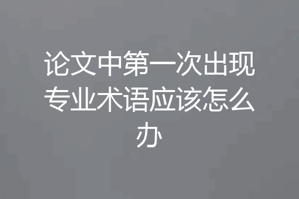 论文中第一次出现专业术语应该怎么办