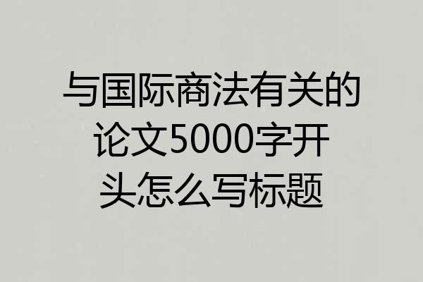 与国际商法有关的论文5000字开头怎么写标题