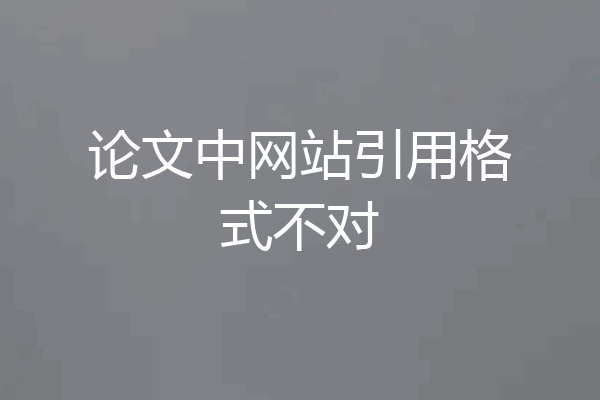 论文中网站引用格式不对