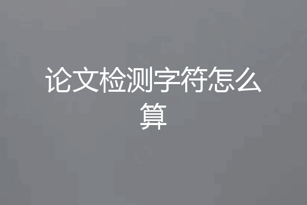 论文检测字符怎么算