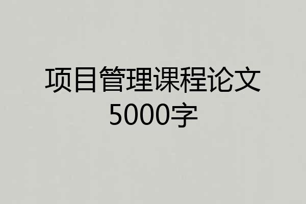 项目管理课程论文5000字