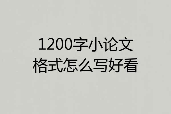 1200字小论文格式怎么写好看