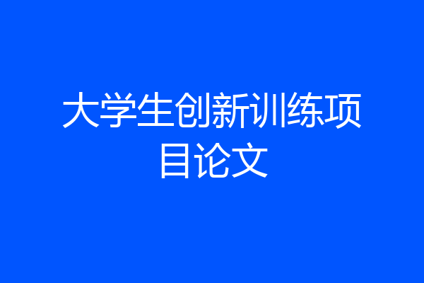 大学生创新训练项目论文
