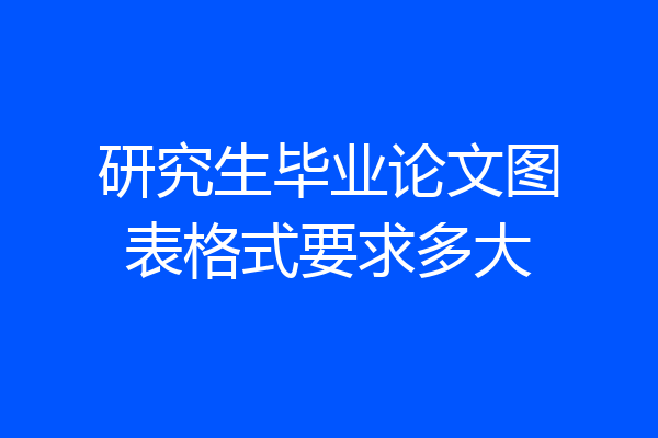 研究生毕业论文图表格式要求多大