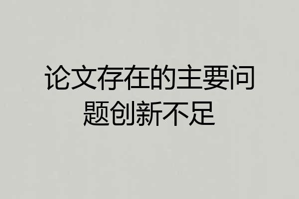 论文存在的主要问题创新不足