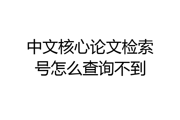 中文核心论文检索号怎么查询不到