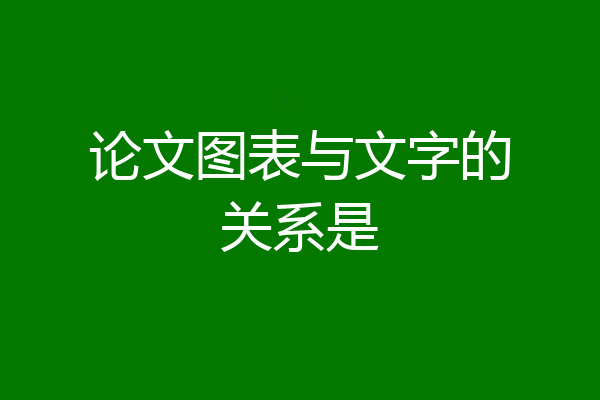 论文图表与文字的关系是