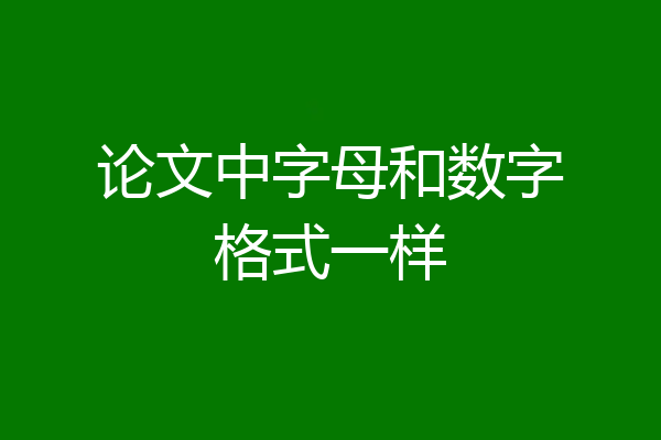 论文中字母和数字格式一样