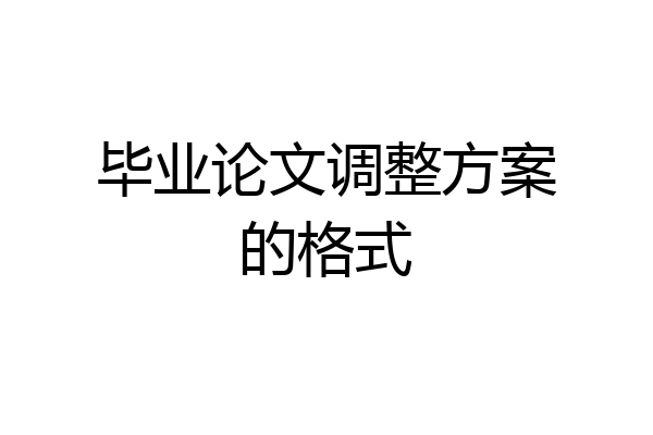 毕业论文调整方案的格式