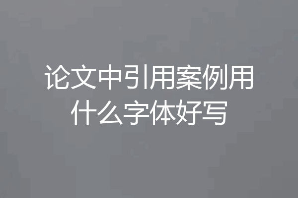 论文中引用案例用什么字体好写