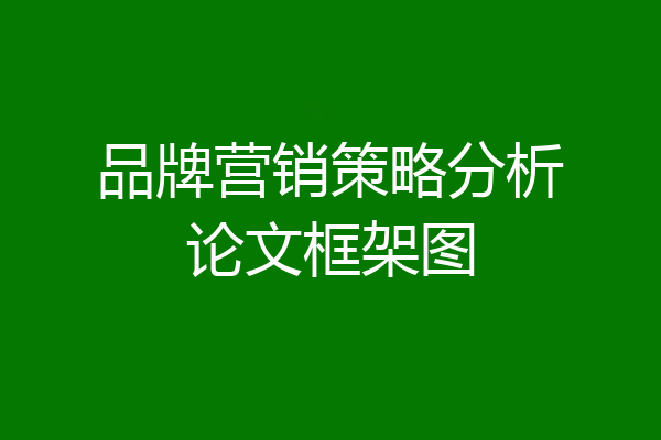 品牌营销策略分析论文框架图